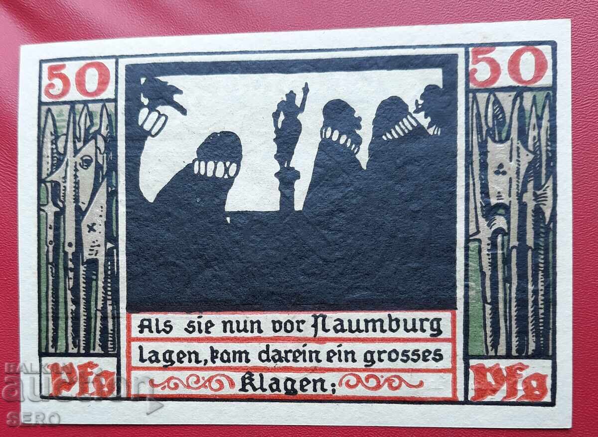 Bancnota-Germania-Saxonia-Naumburg-50 pfennig 1920 Bancnota-Germania-Saxonia-Naumburg-50 pfennig 1920