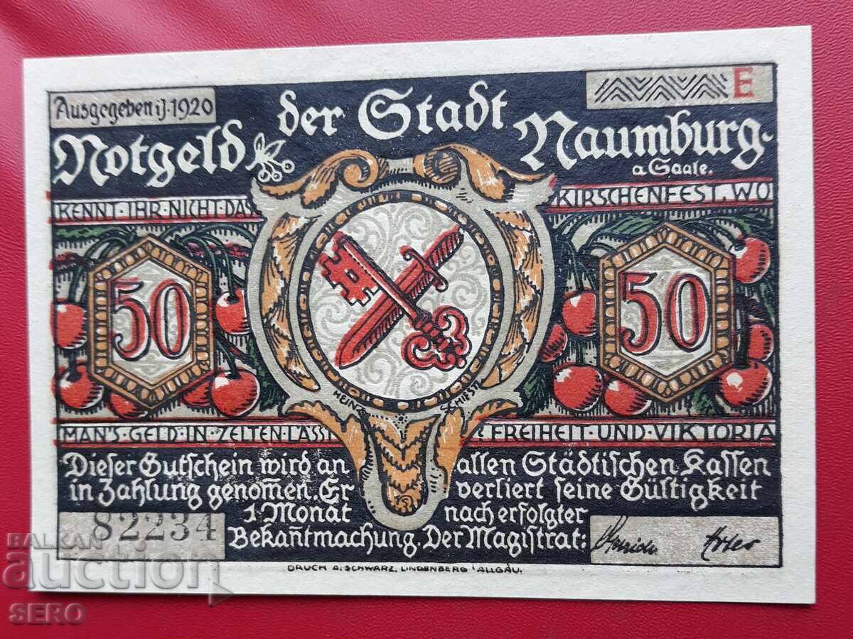 Banknote-Germany-Saxony-Naumburg-50 pfennig 1920 with price 2.00 BGN | € 1.02