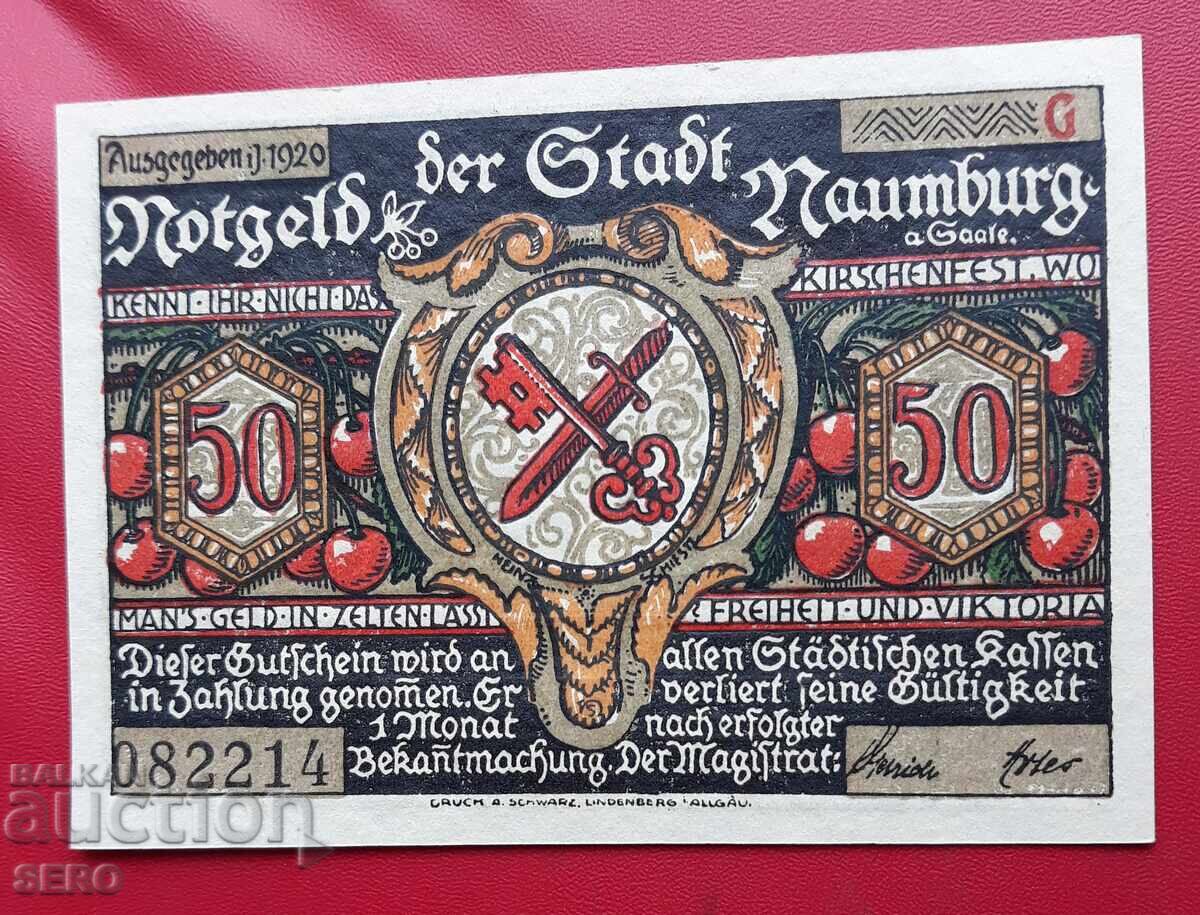 Banknote-Germany-Saxony-Naumburg-50 pfennig 1920 with price 2.00 BGN | € 1.02 Banknote-Germany-Saxony-Naumburg-50 pfennig 1920 with price 2.00 BGN | € 1.02