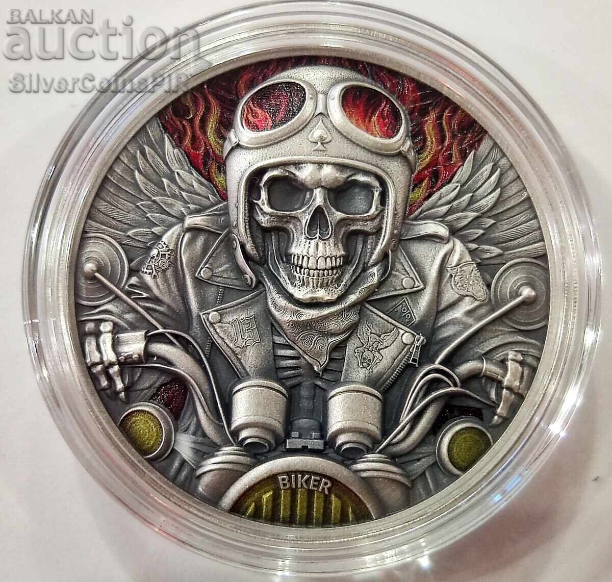 Silver 1 Oz Motorist Memento Mori 2024 Ghana 5 Cedis Silver 1 Oz Motorist Memento Mori 2024 Ghana 5 Cedis