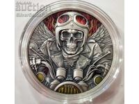 Silver 1 Oz Motorist Memento Mori 2024 Ghana 5 Cedis