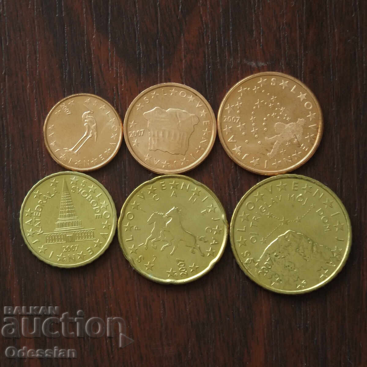 Словения-2007 • 6 стандартни евромонети от 1 до 50 евроценти
