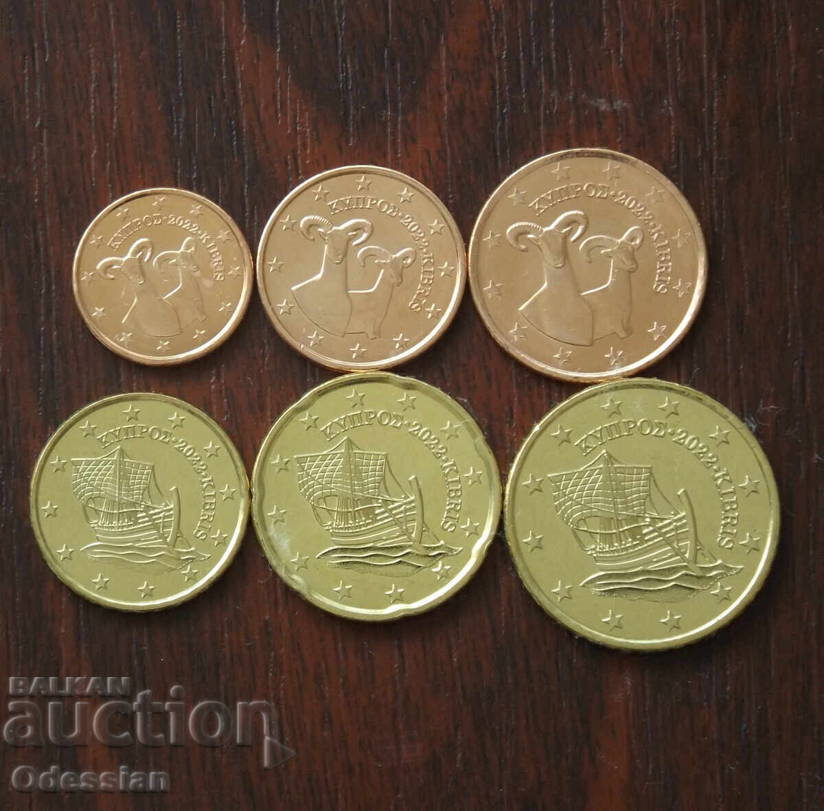 Κύπρος - 2022 • 6 κανονικά νομίσματα από 1 έως 50 λεπτά του ευρώ