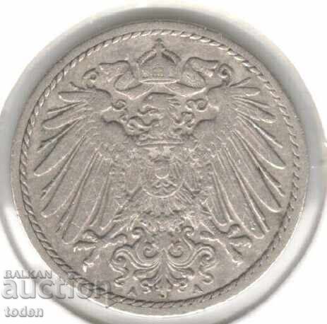 Germany-5 Pfennig-1898 A-KM# 11-Wilhelm II-t. 2-small shield с цена 3.00 лв. | € 1.53