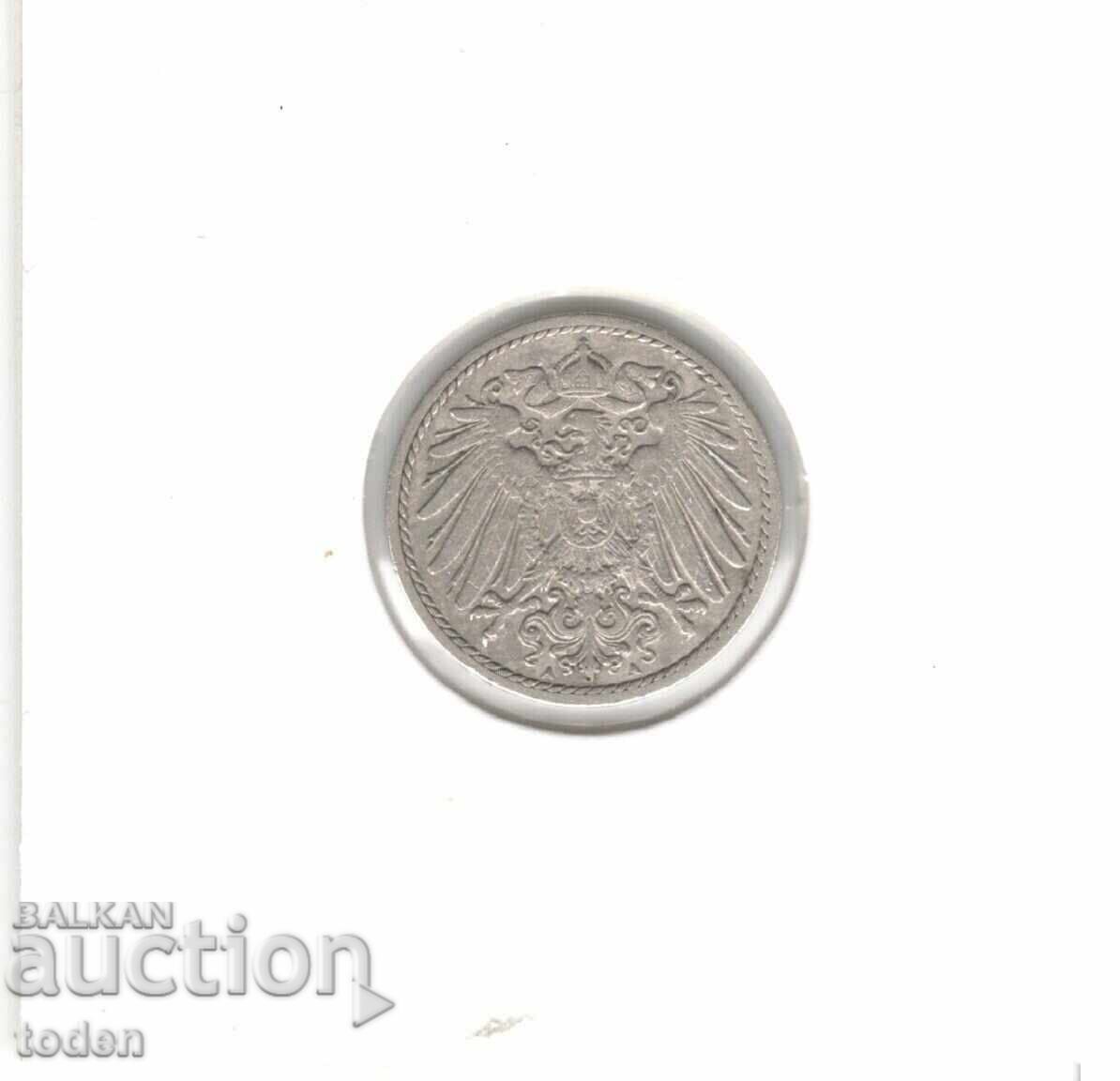 Доставка на Germany-5 Pfennig-1898 A-KM# 11-Wilhelm II-t. 2-small shield
