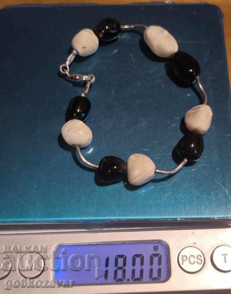 Ασημένιο βραχιόλι με φυσικά πετράδια! Υπέροχο! - 6