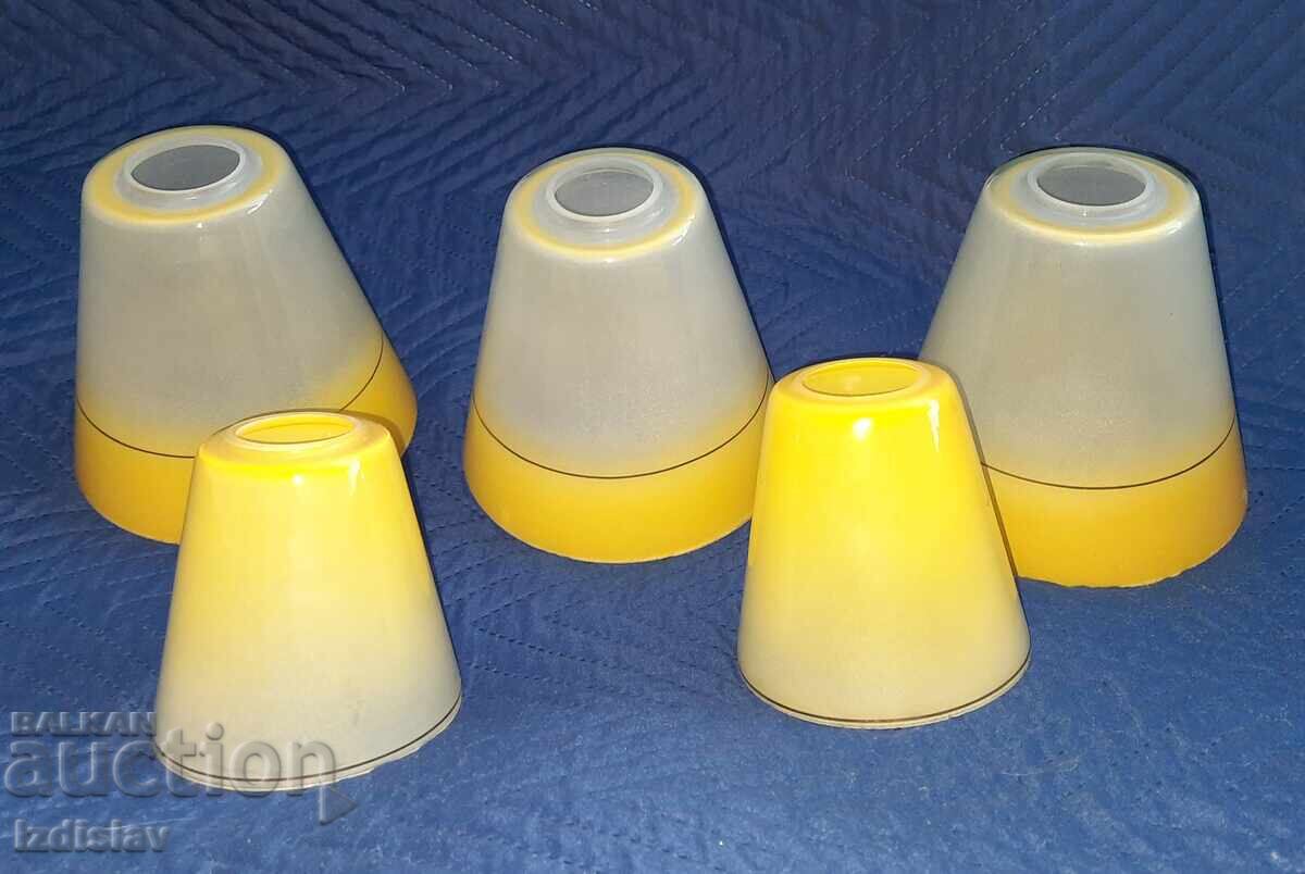 Цветни стъкла за лампи 60 те години - 5 Цветни стъкла за лампи 60 те години - 5