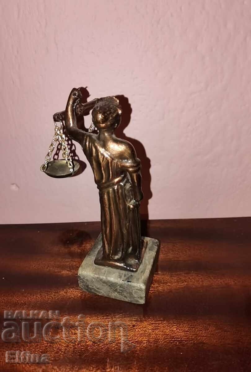 Auction  Bronze statuette of the goddess of justice Themis, original