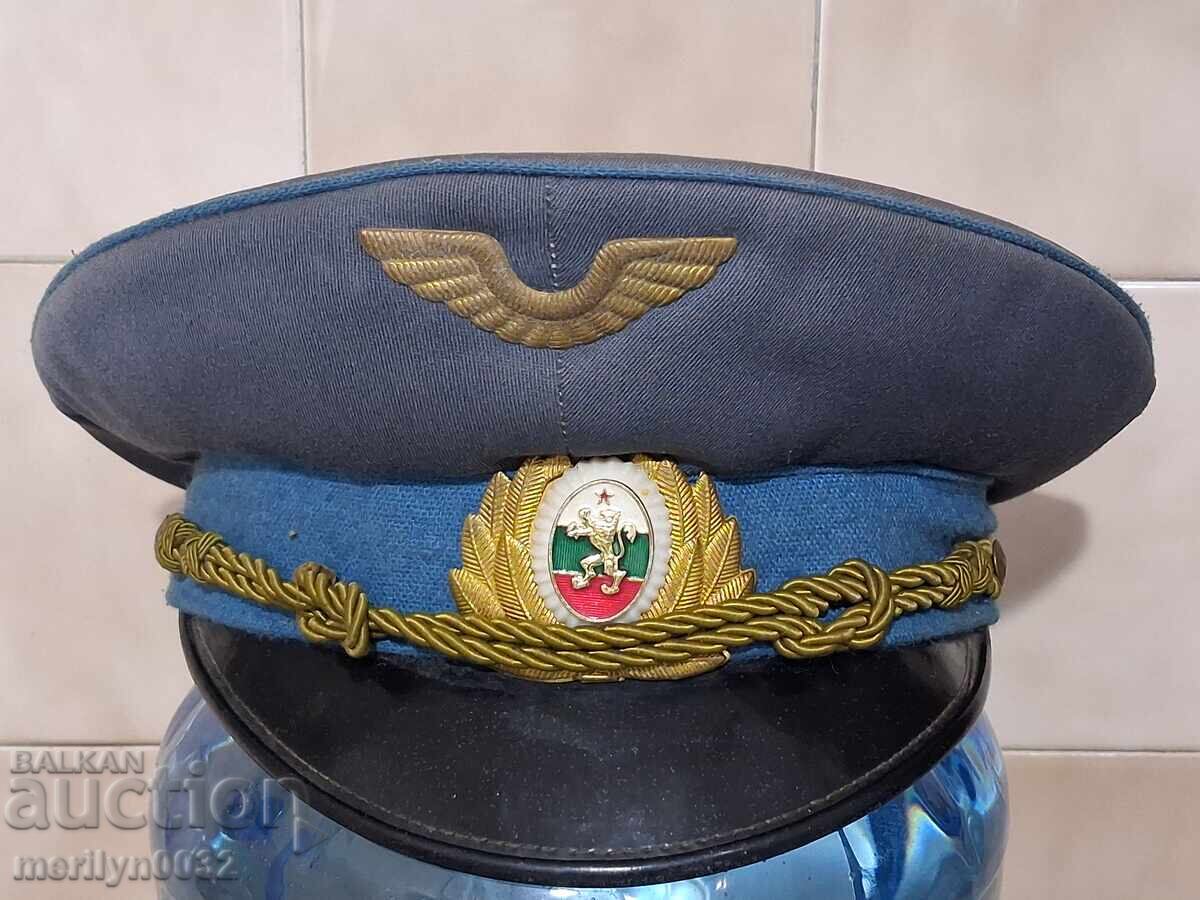 Șapcă de ofițer 70-80 ani pilot de aviație Forțele Aeriene ale RPR