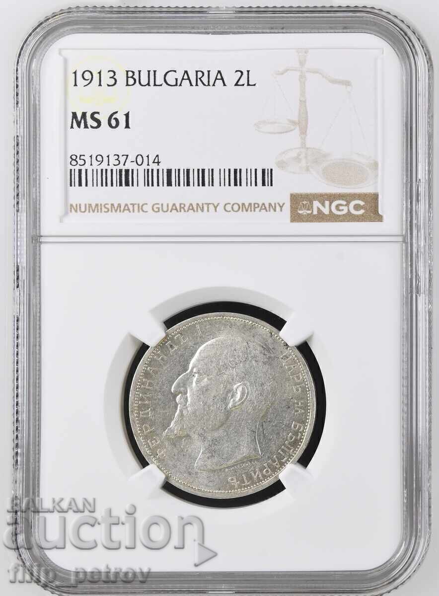 2 lei 1913 MS 61 NGC