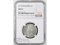 2 Leva 1913 MS 61 NGC