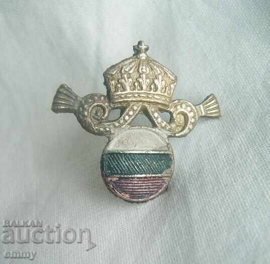 Veche insignă regală de cocardă cu coroană, Bulgaria - 2 buc cu preț 16.00 BGN | € 8.18