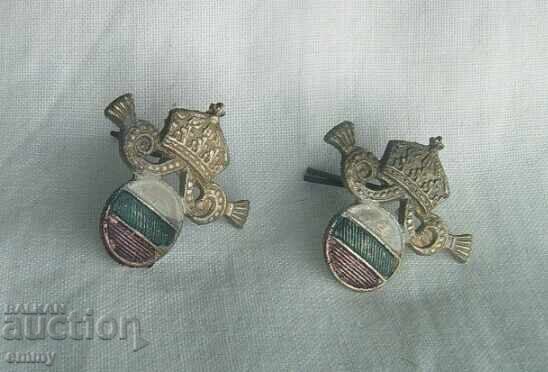 Veche insignă regală de cocardă cu coroană, Bulgaria - 2 buc