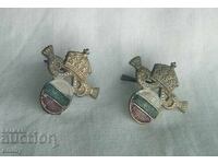 Veche insignă regală de cocardă cu coroană, Bulgaria - 2 buc