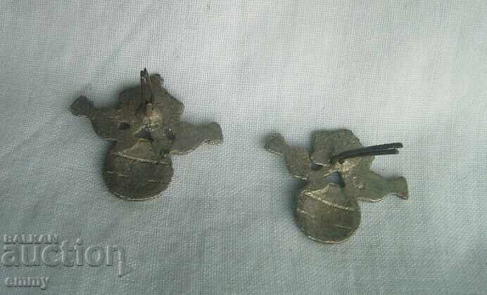 Livrarea Veche insignă regală de cocardă cu coroană, Bulgaria - 2 buc