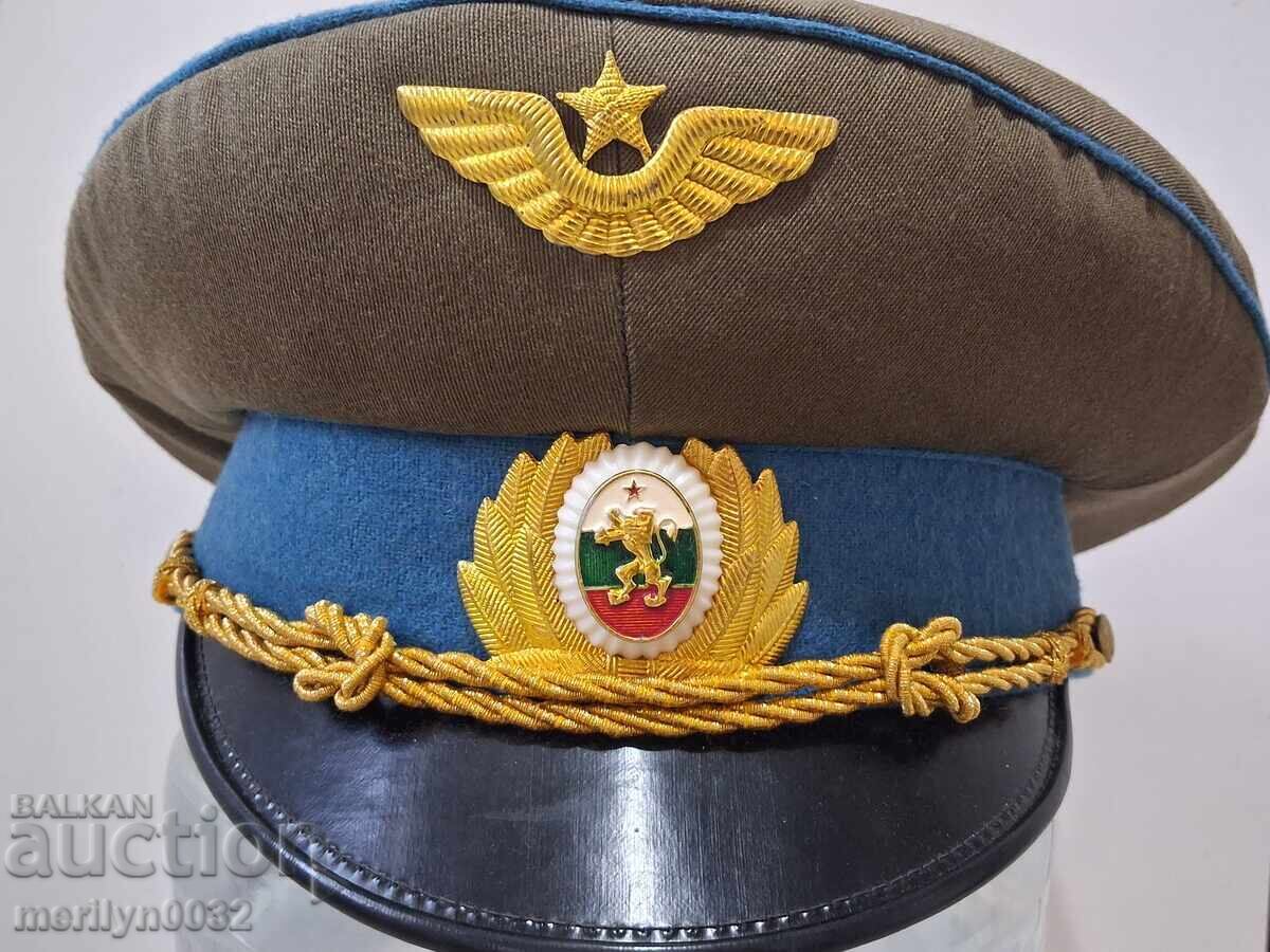 Șapcă de ofițer 70-80 ani pilot de aviație Forțele Aeriene ale RPR