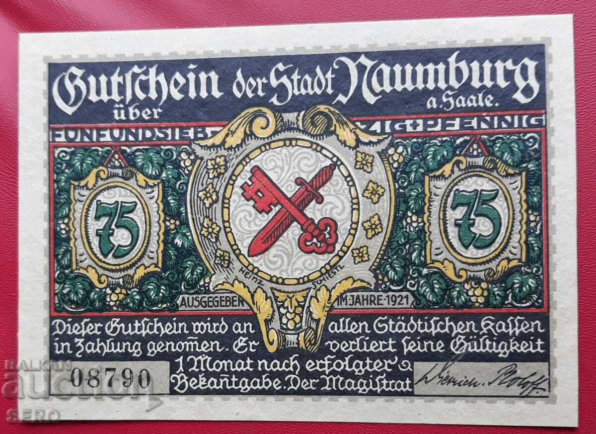 Banknote-Germany-Saxony-Naumburg-75 pfennig 1921 with price 2.50 BGN | € 1.28