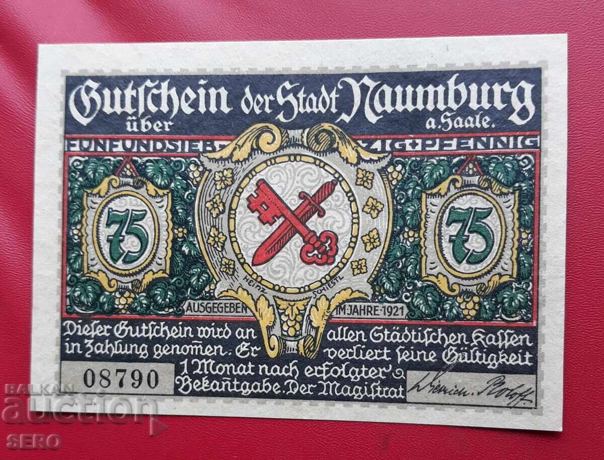 Banknote-Germany-Saxony-Naumburg-75 pfennig 1921 with price 2.50 BGN | € 1.28