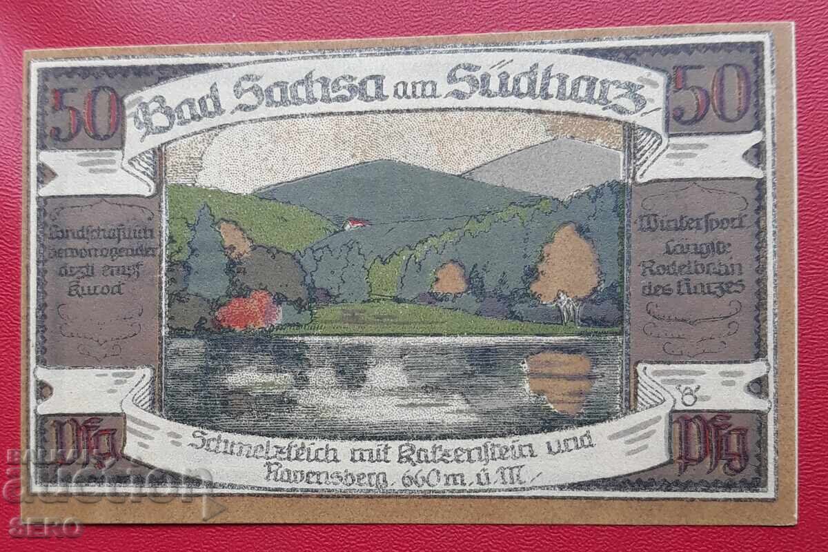 Τραπεζογραμμάτιο-Γερμανία-Σαξονία-Μπαντ Ζάξα-50 πφένιγκ 1921 Τραπεζογραμμάτιο-Γερμανία-Σαξονία-Μπαντ Ζάξα-50 πφένιγκ 1921