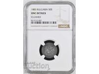 50 Stotinki 1883 UNC DETAILS NGC
