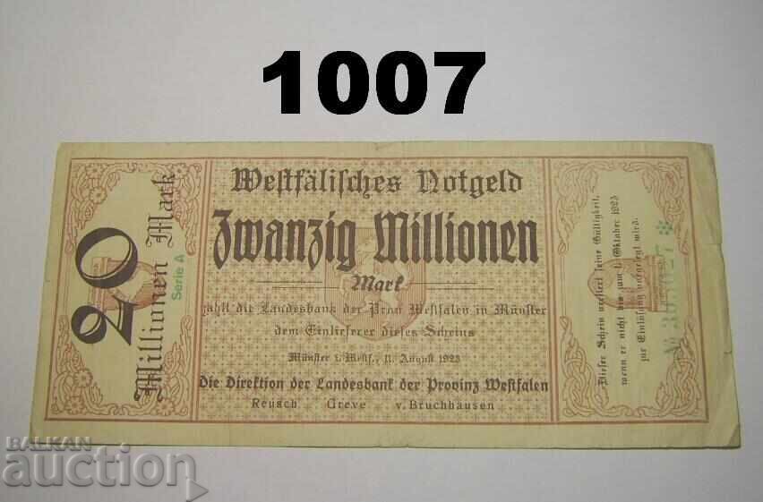 Münster 20 millionen mark 1923 Германия Münster 20 millionen mark 1923 Германия