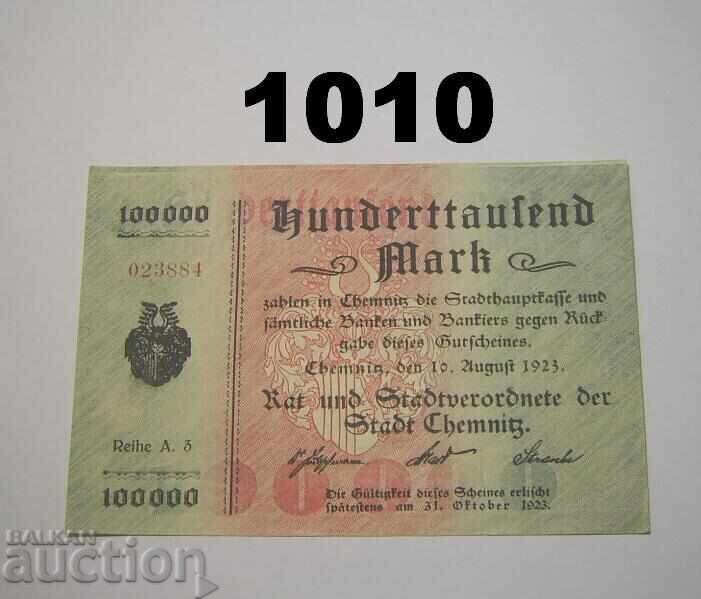 Chemnitz 100,000 mark 1923 Germany