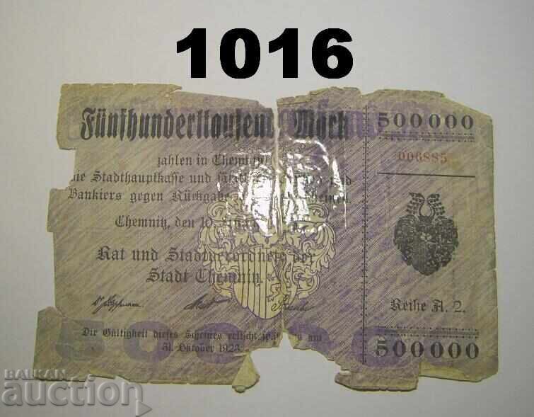 Chemnitz 500,000 Mark 1923 Germany Chemnitz 500,000 Mark 1923 Germany