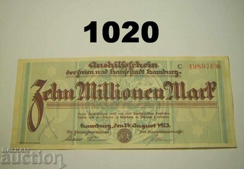 Αμβούργο 10 εκατομμύρια μάρκα 1923 Γερμανία
