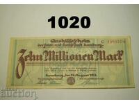 Αμβούργο 10 εκατομμύρια μάρκα 1923 Γερμανία