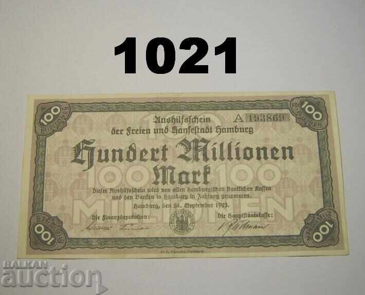 Αμβούργο 100 εκατομμύρια μάρκα 1923 Γερμανία