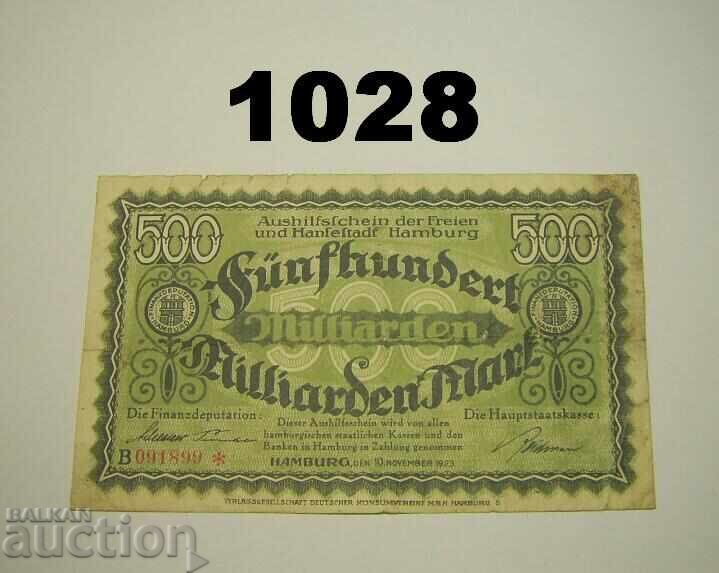 Hamburg 500 Billion Mark 1923 Banknotes