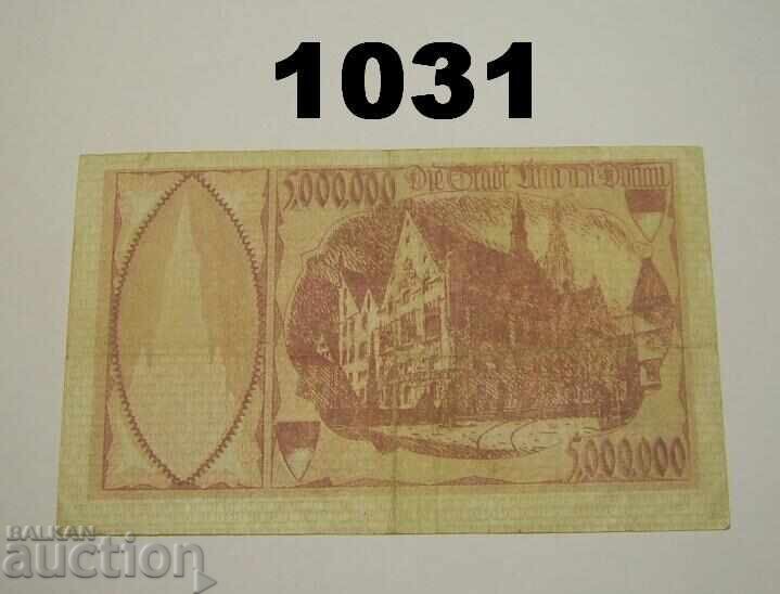Ulm 5 million mark 1923 Germany with price 4.00 BGN | € 2.05