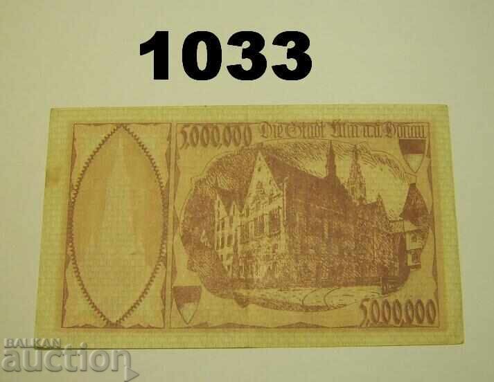 Ulm 5 milioane mărci 1923 Germania cu preț 8.00 BGN | € 4.09
