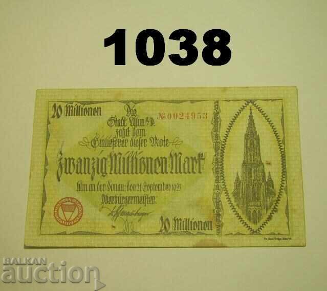 Ulm 20 milioane mărci 1923 Germania