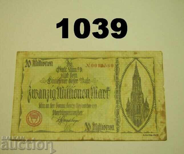 Ulm 20 milioane mărci 1923 Germania