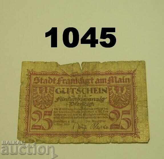 Frankfurt A. M. 25 pfennig 1919 Germany