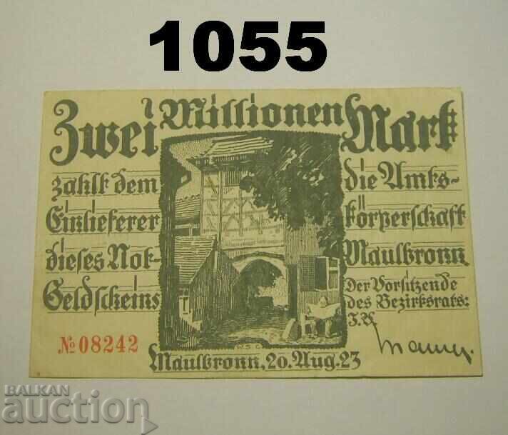 Maulbronn 2 milioane de mărci 1923 Germania