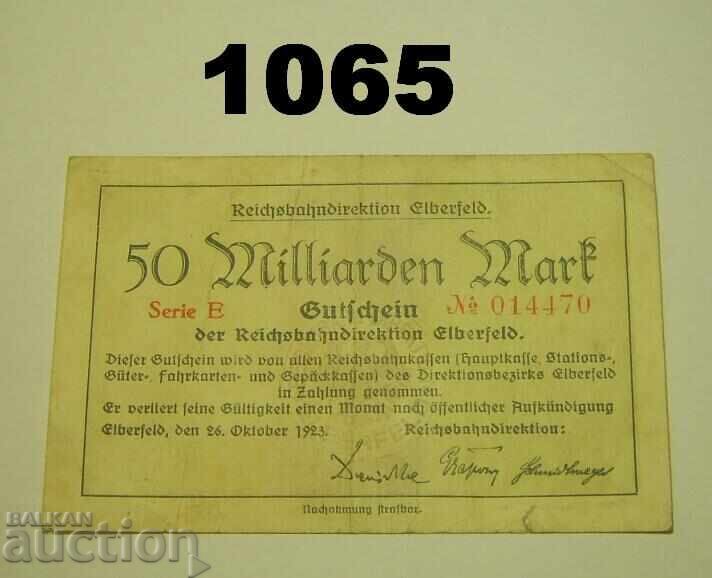Έλμπερφελντ 50 δισεκατομμύρια μάρκα 1923 Γερμανία Έλμπερφελντ 50 δισεκατομμύρια μάρκα 1923 Γερμανία