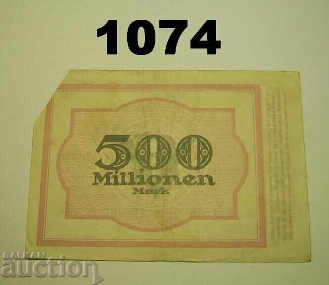 Σημείωση Bochum 500 εκατομμύρια μάρκα 1923 Γερμανία με τιμή 1.00 BGN | € 0.51