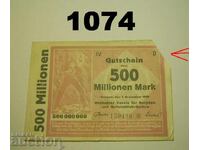 Σημείωση Bochum 500 εκατομμύρια μάρκα 1923 Γερμανία