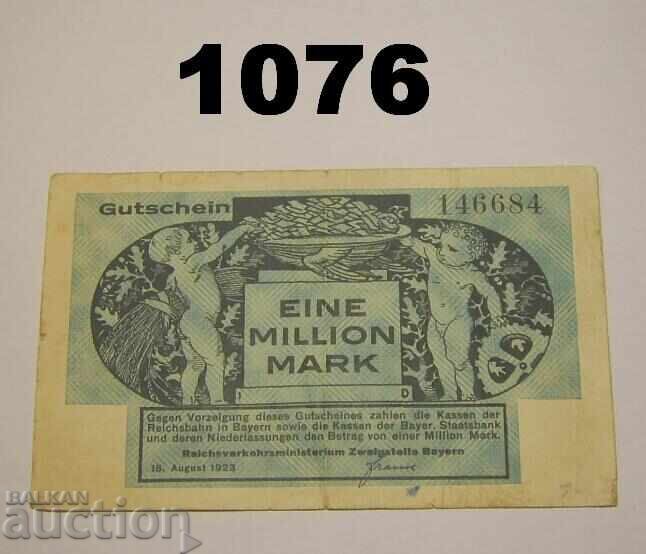 Βαυαρία 1 εκατομμύριο μάρκα 1923 Γερμανία
