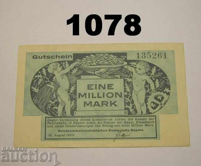 Βαυαρία 1 εκατομμύριο μάρκα 1923 Γερμανία