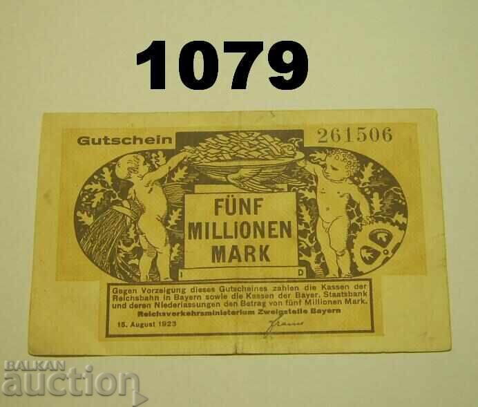 Bavaria 5 million mark 1923 Germany