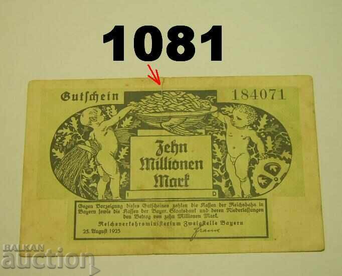 Bayern 10 milioane mărci 1923 Germania Bayern 10 milioane mărci 1923 Germania