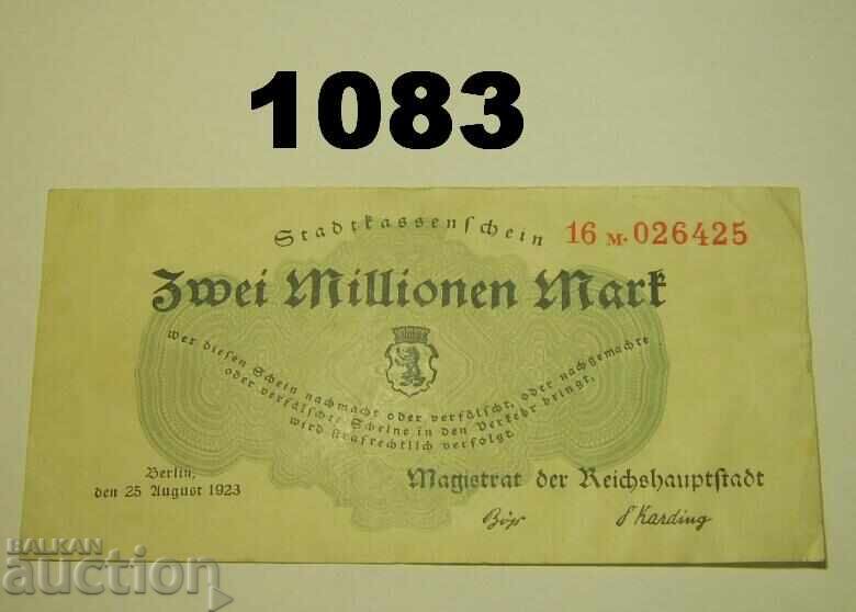 Βερολίνο 2 εκατομμύρια μάρκα 1923 Γερμανία