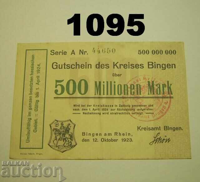 Μπίγκεν 500 εκατομμύρια μάρκα 1923 XF Γερμανία