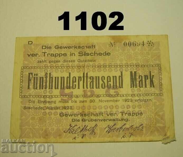 R! Σημειώσεις Silschede 500.000 μάρκα 1923 Γερμανία