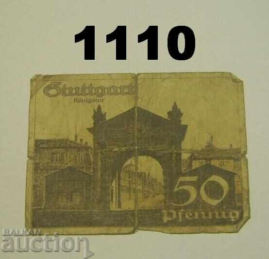 Stuttgart 50 pfennig 1921 Germany with price 1.00 BGN | € 0.51