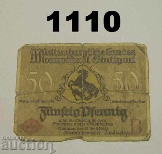 Stuttgart 50 pfennig 1921 Germany