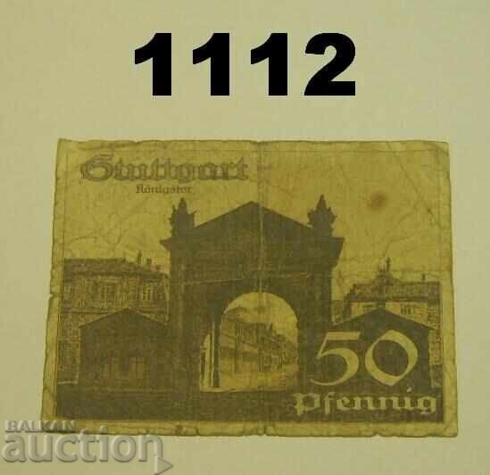 Stuttgart 50 pfennig 1921 Germania cu preț 1.00 BGN | € 0.51